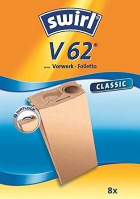 Swirl V62 8x Papierbeutel für Staubsauger Folletto VK118 VK119 VK120 VK121 VK122