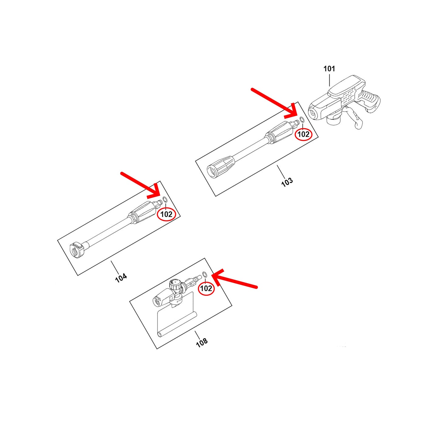 Black & Decker guarnizione 11.8mm tubo rigido idropulitrice BXPW DXPW SXPW