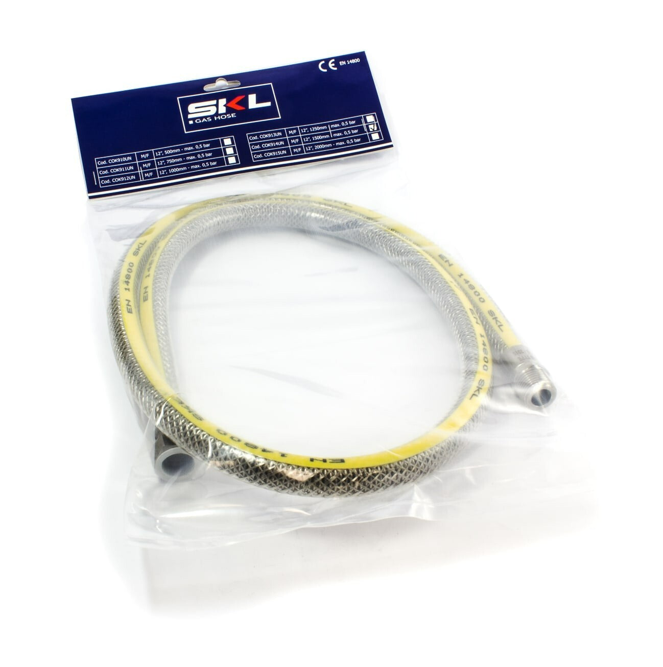 SKL Flexible Tube Kitchen Gas Male Female 1/2 " 1250mm EN14800 Ce Certified