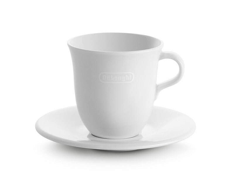 DeLonghi 2x Tasses Cappuccino 270ml Tognana Porcelaine Céramique Bianca + Plats