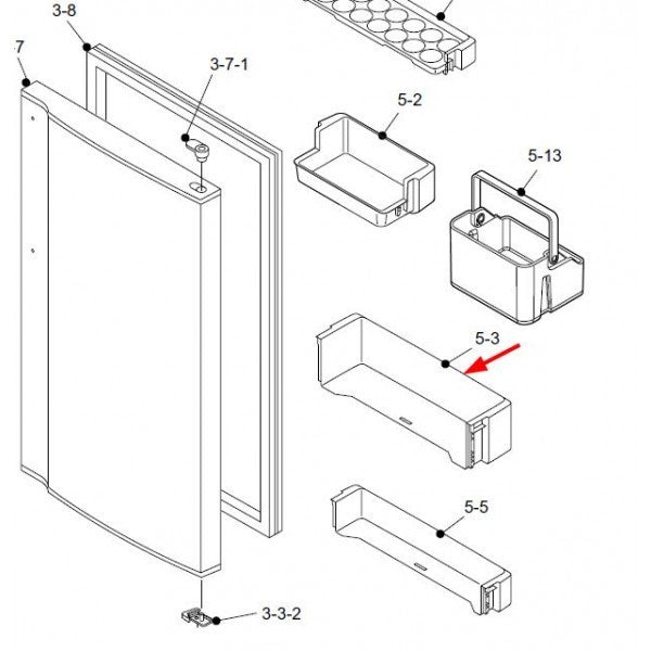 Estante para botellas de frigorífico Sharp SJ300 SJ31S SJ340 SJ35S SJ380 SJK34S