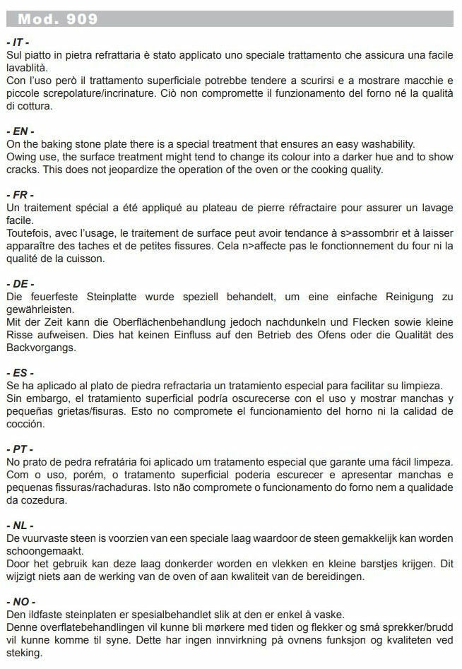 Ariete plaat refractaire 32cm pizzaoven Da Gennaro 905 909 917 918 91