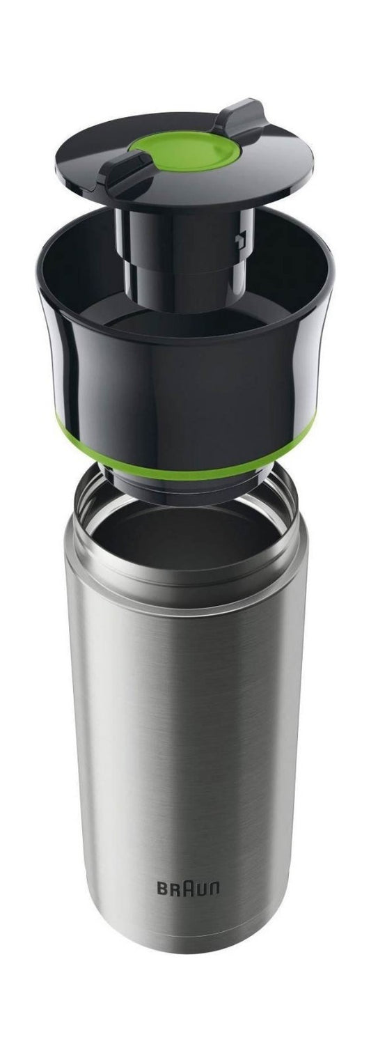 Braun Cruche Coupe Thermos de Voyage 330ml en Acier Inoxydable + Vanne Nettoyage