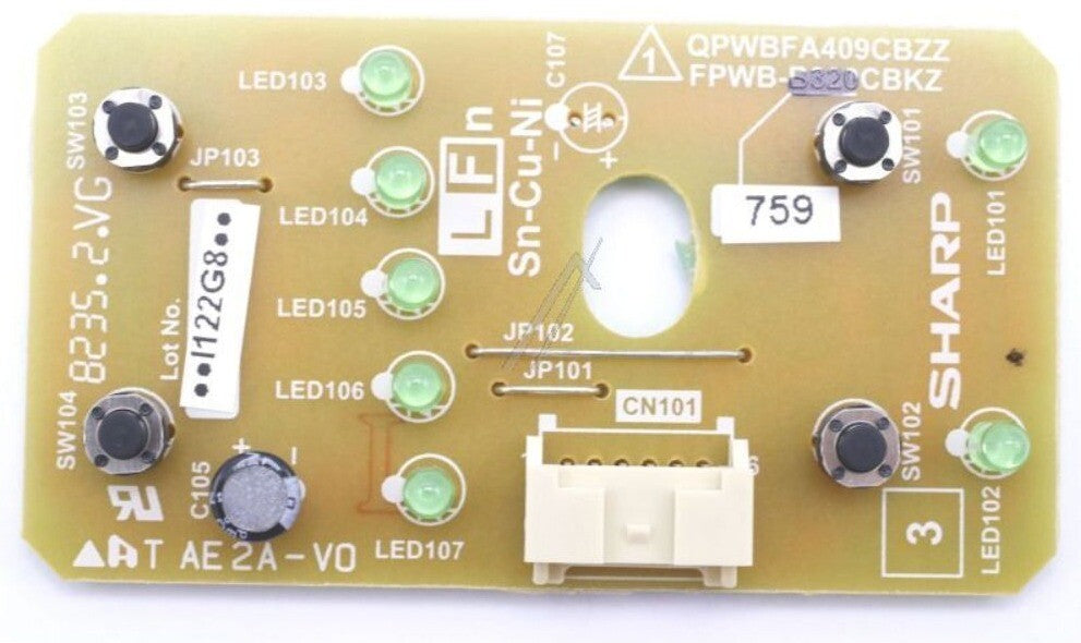 Sharp scheda PCB led operazioni frigorifero SJXE680MBE FPWB-B320CBKZ