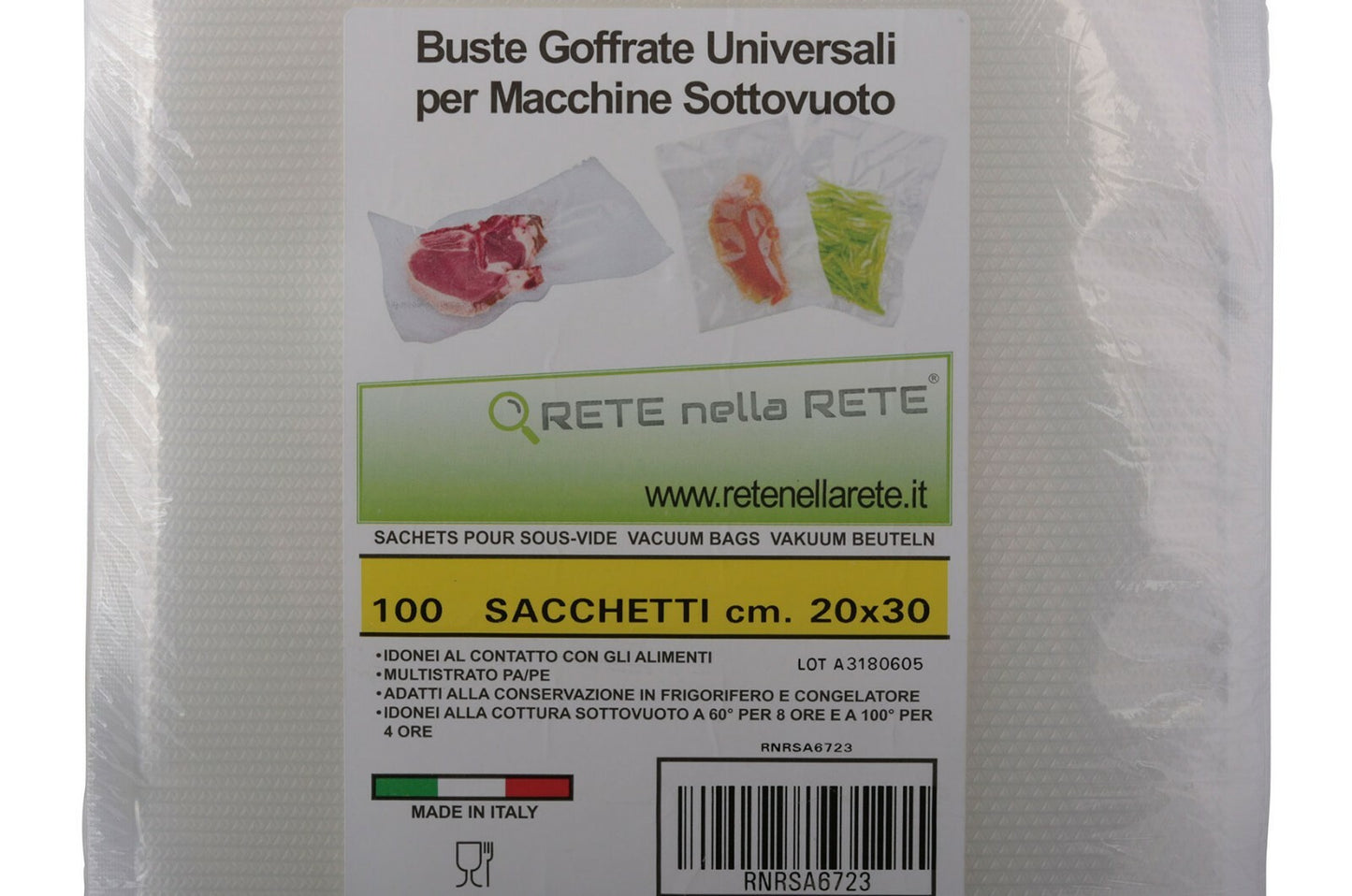 Reber RNR 100x sacchi goffrati 30x20 cm macchina sottovuoto Artus EcoPro Family