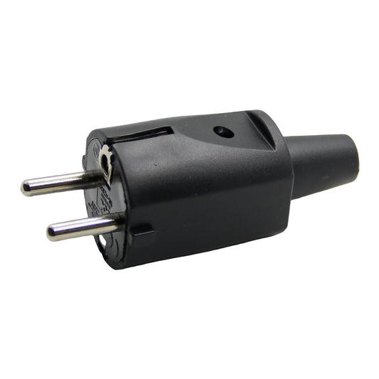 Plug Schuko Black Straight Salvacavo Rubber 16A 250V ~ Ce Appliances Fridge