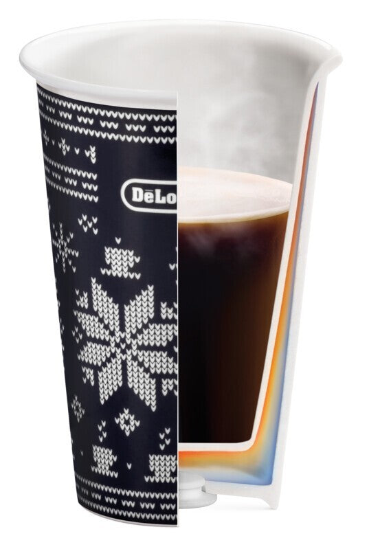 Delonghi beker Winter keramisch thermisch dubbelwandig 300ml deksel siliconen