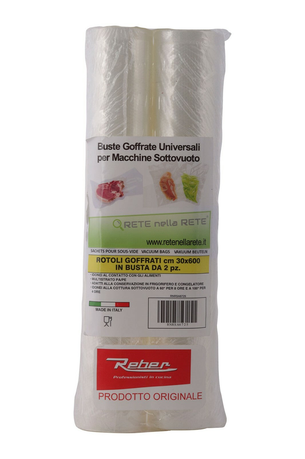 Reber RNR 60m sacchi goffrati 30cm macchina sottovuoto Artus EcoPro Family