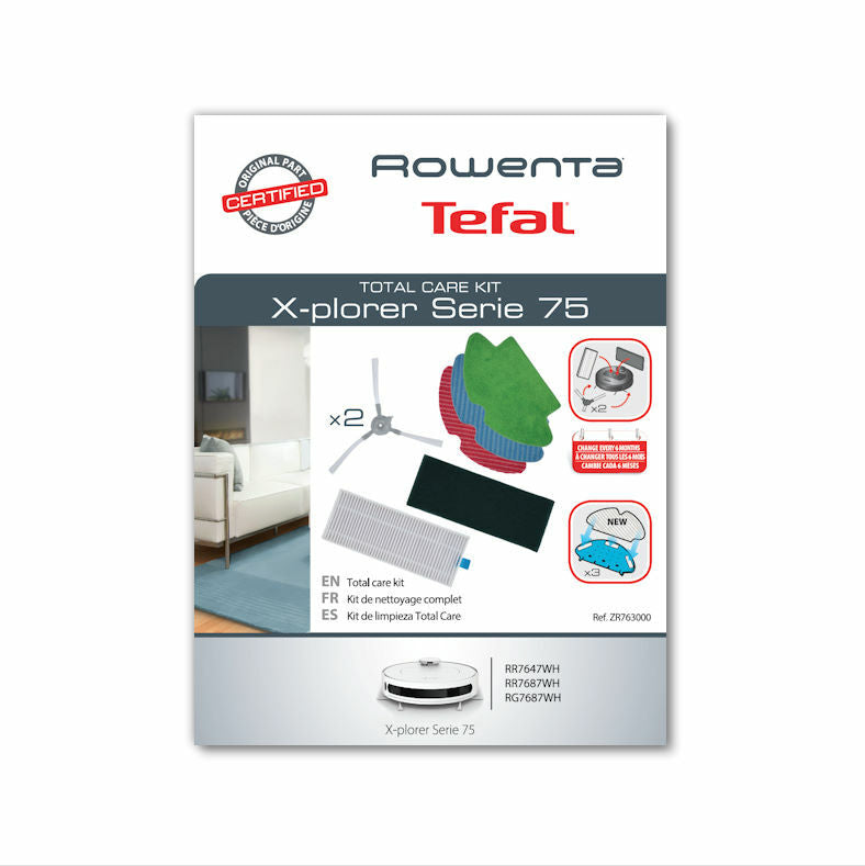 Rowenta Kit Total Care Chiffons Filtres Brosses Robot Aspirateur Xplorer 75 RR76
