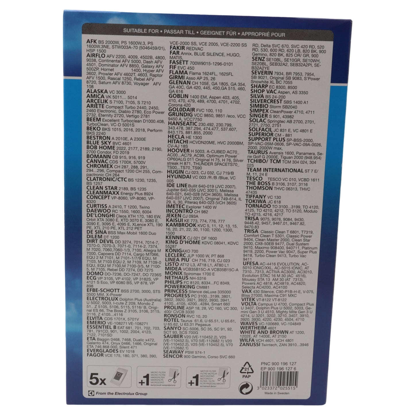 Menalux 1900 5x microfibre vacuum cleaner bags Severin Solac Trisa Ufesa Vitek