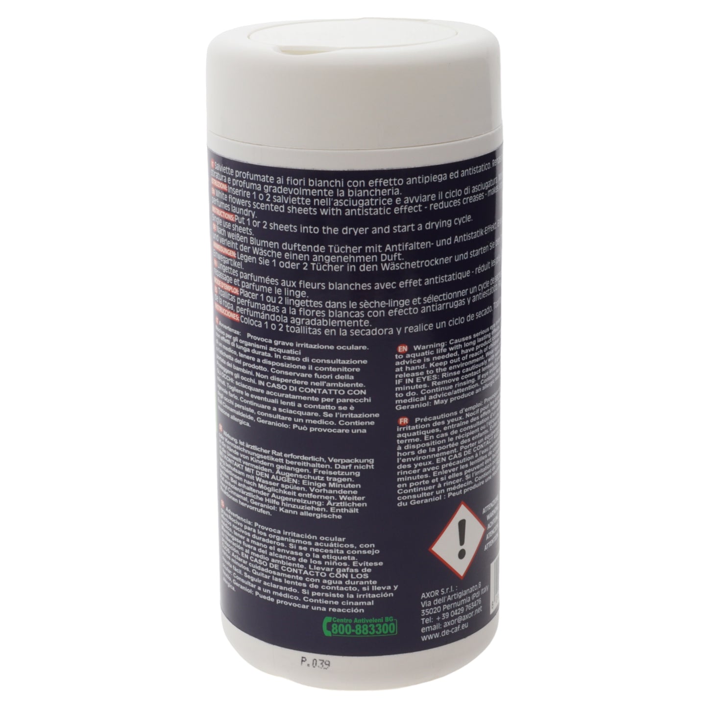 Axor universal scented cloth wipes for dryer 40pcs white flowers