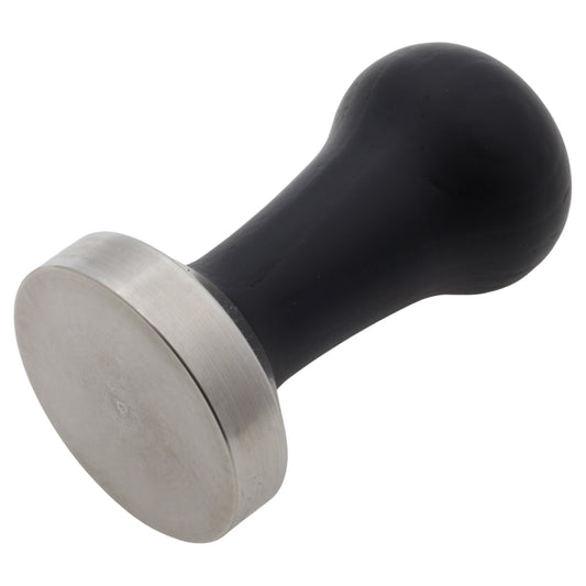 Delonghi Kaffeestampfer 51 mm Kaffeemaschine aus Edelstahl und schwarzem Holz