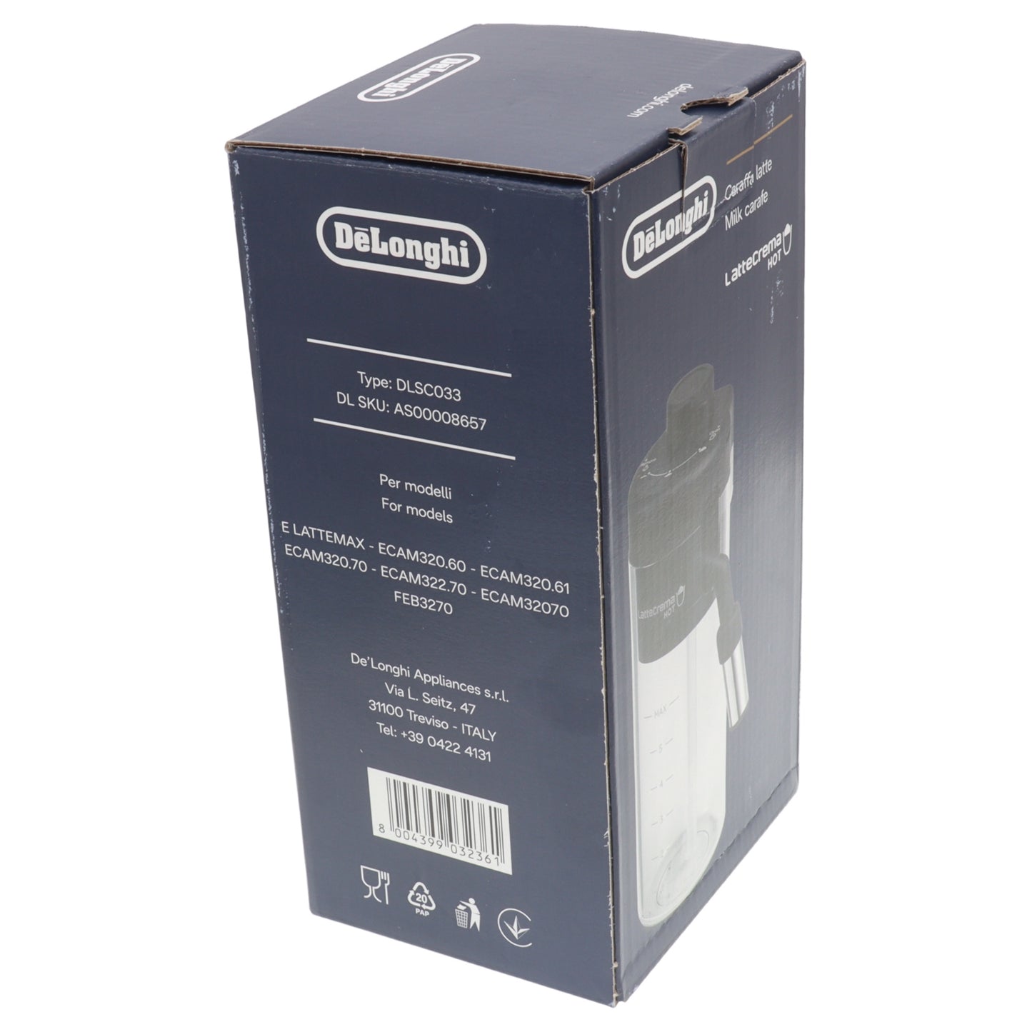 Delonghi caraffa latte LatteCrema HOT macchina caffè Magnifica Plus ECAM320 ECAM322