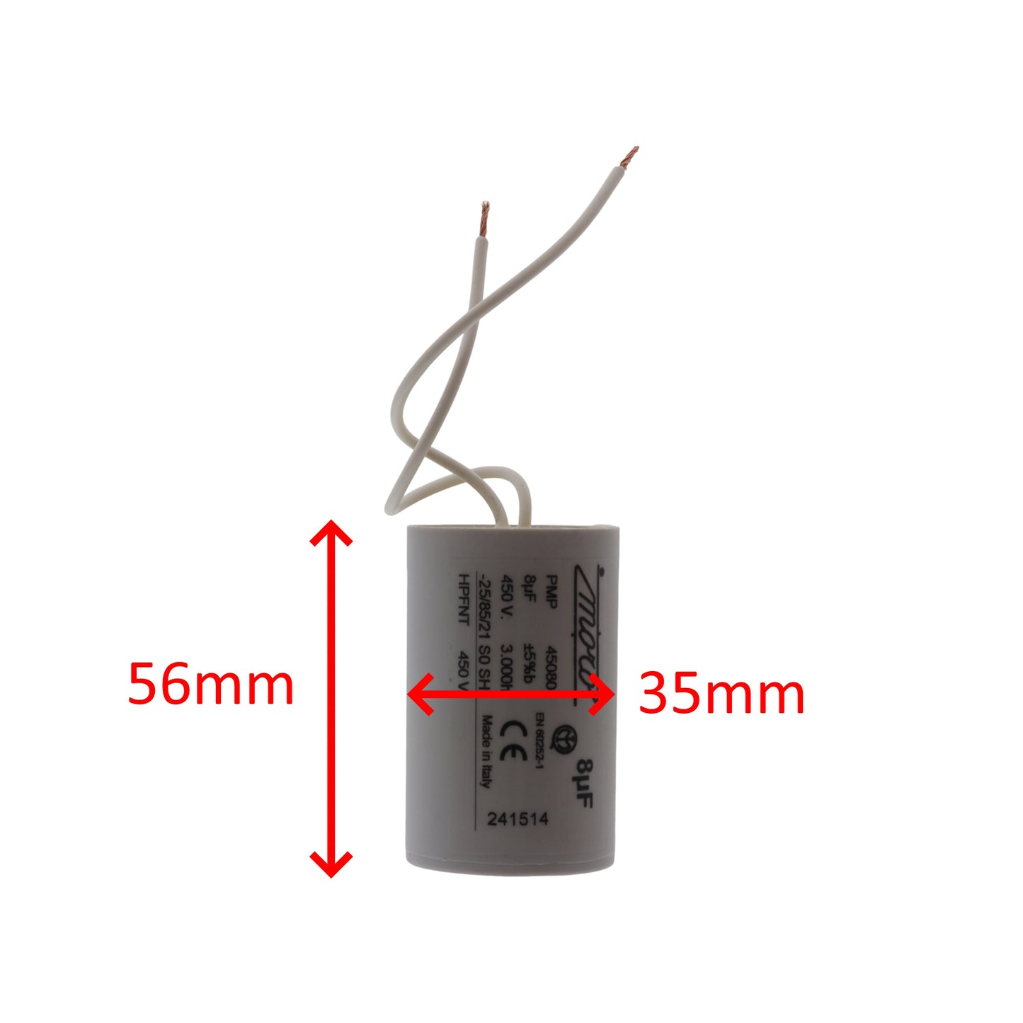 Essedue kondensator PMP 45080 8uF 450V 56mm krajalnica 195 220 250 300 350