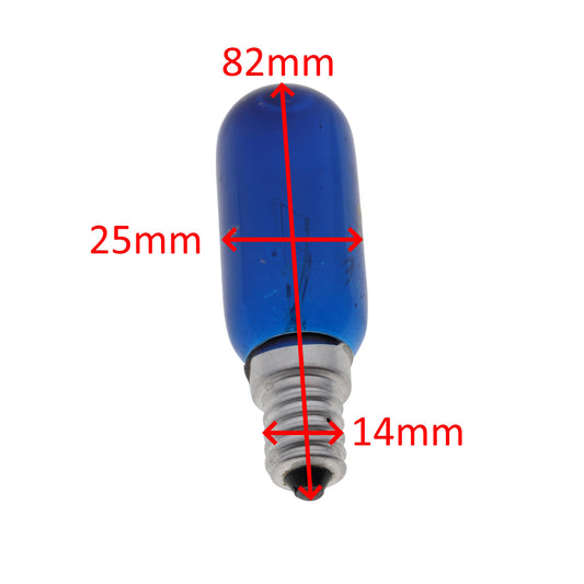Lampadina blu frigorifero E14 25W 82mm 230V per Bosch Siemens Neff Gaggenau