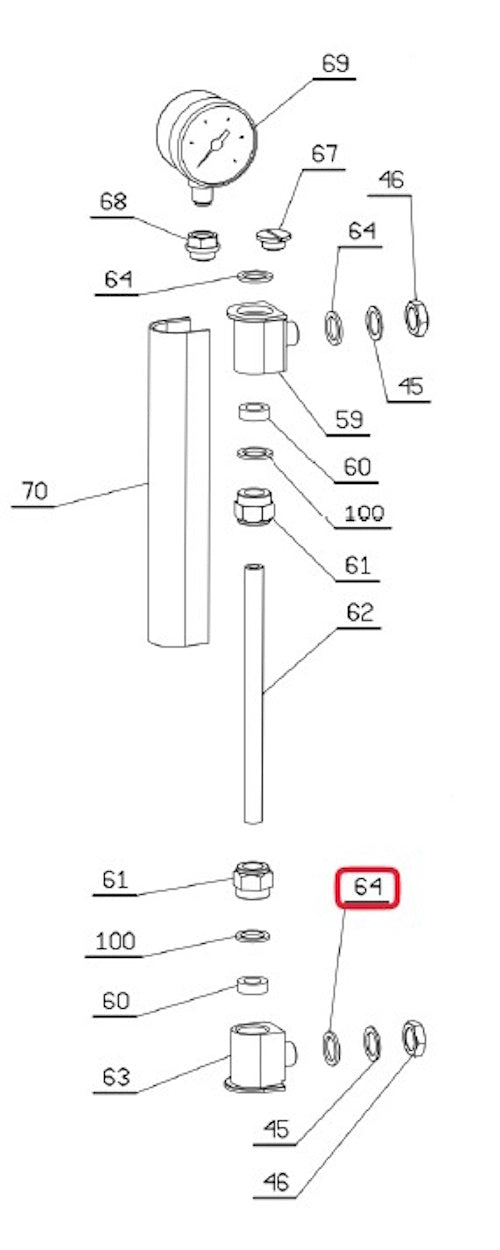 La Pavoni garnitură racord indicator apă aparat de cafea Europiccola Professional Stradivari