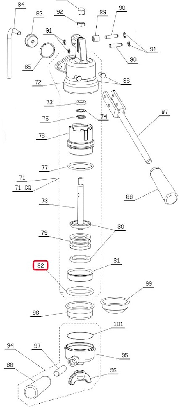 La Pavoni uszczelka pod misę 57.7mm 2000 ekspres do kawy Europiccola UWAGA!