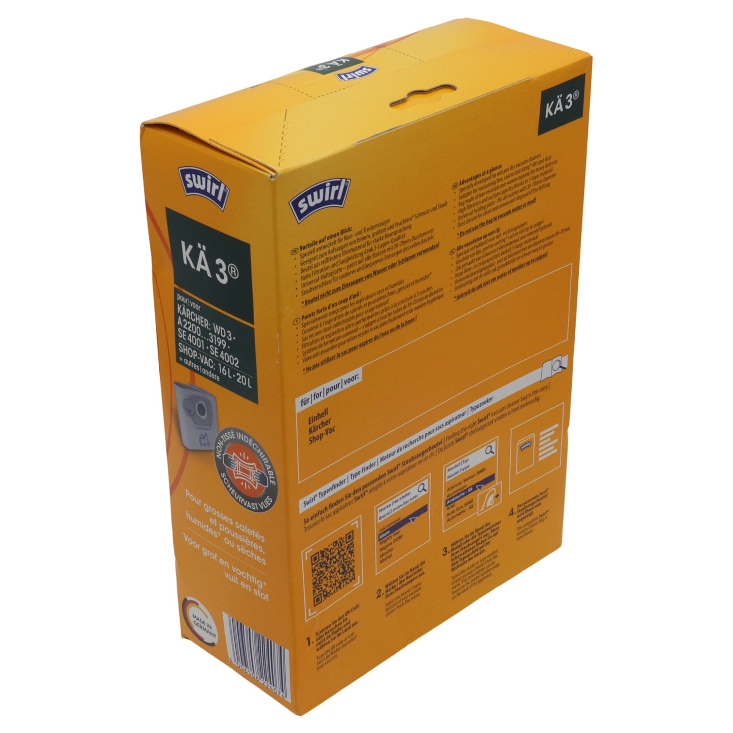 Swirl 3x microvezelzakken stofzuiger 15L 20L DeLonghi Karcher ShopVac