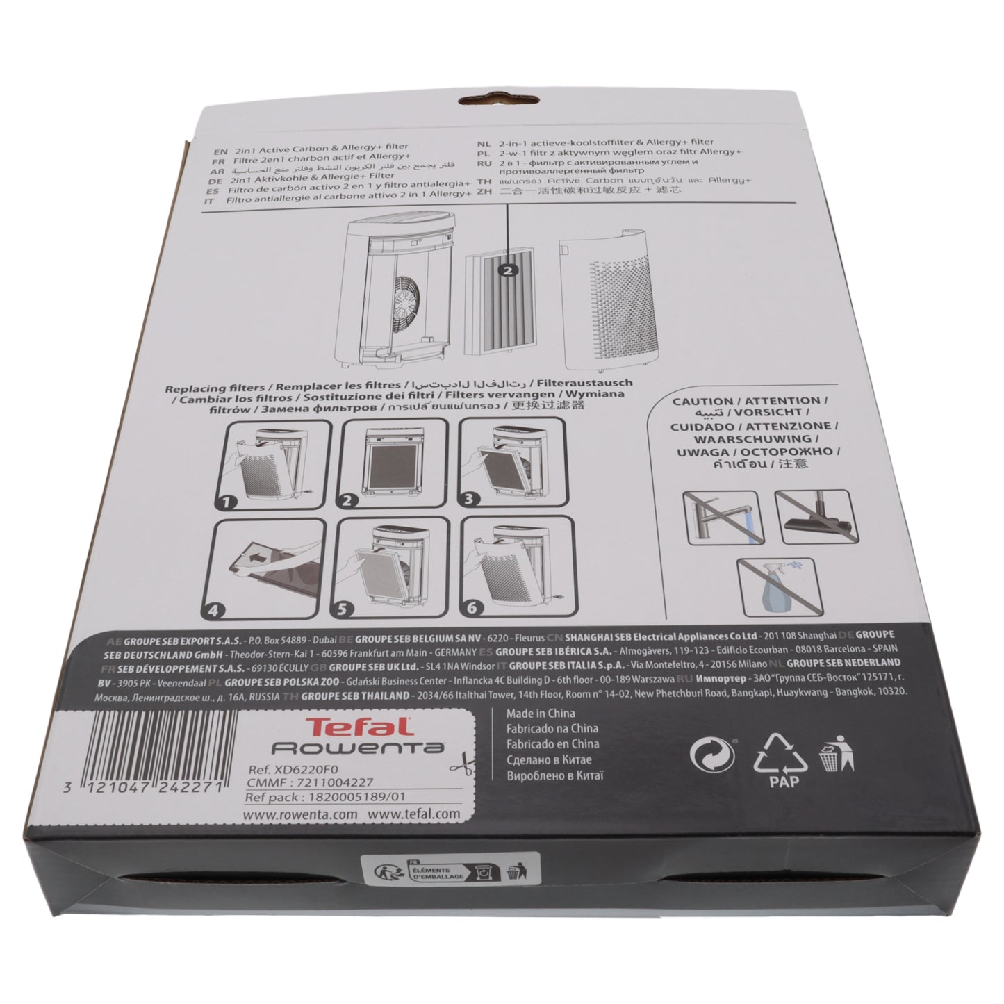 Rowenta Tefal filtr HEPA oczyszczacz powietrza Pure Air Essential PU2530 PT2530