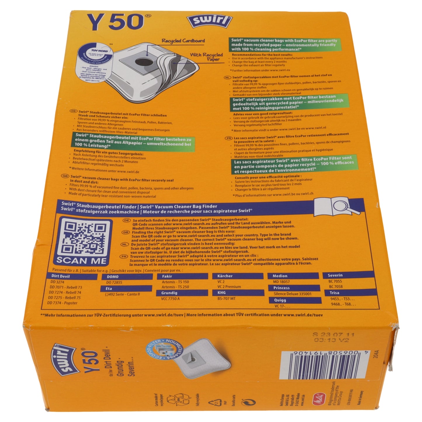 Swirl Y50 4 Staubsauger Mikrofaserbeutel Clatronic AFK Bestron Sanyo Taurus