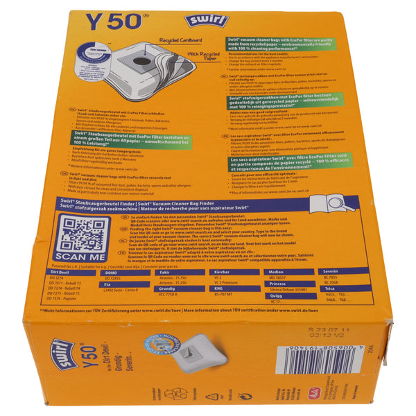 Swirl Y50 4 Staubsauger Mikrofaserbeutel Clatronic AFK Bestron Sanyo Taurus