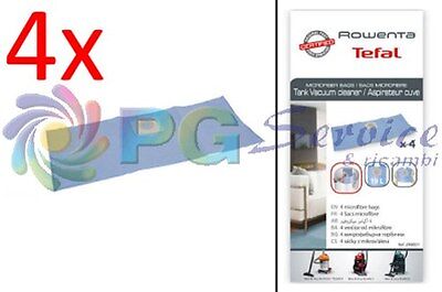 ROWENTA 4x SACCHETTI BIDONE ASPIRAPOLVERE VORACE RU RU361 RU521 PRO WET & DRY