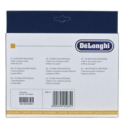 DeLonghi 3 Filtros Anti de Olor Carbón + 6 Paños Olio Freidora F28533 D28313