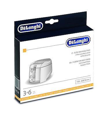 DeLonghi 3 Filtros Anti de Olor Carbón + 6 Paños Olio Freidora F28533 D28313