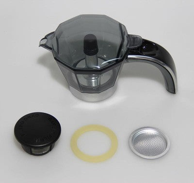 Delonghi caraffa guarnizione filtro orzo 2 tazze moka Alicia Plus EMKP21.B EMKE21 EMK2