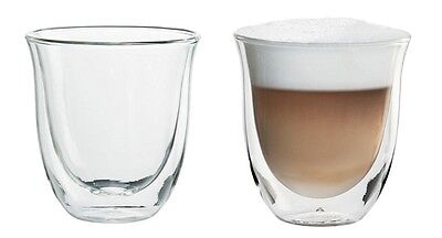 DELONGHI 2 TAZZE DOPPIA PARETE TERMICHE VETRO BOROSILICATO CAPPUCCINO 190ml