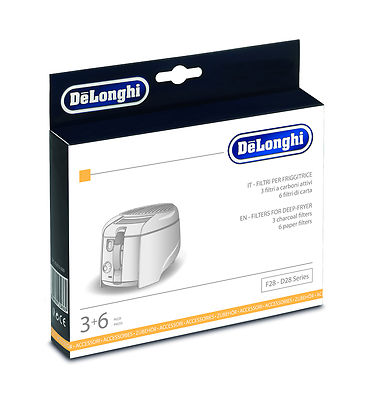Delonghi 3x filtri ai carboni attivi 6x panni vapori friggitrice RotoFry F28533 D28313