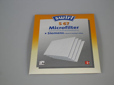 Swirl S67 4 micro filtri universali per aspirapolvere Delonghi Bosch Siemens Privileg Ufesa