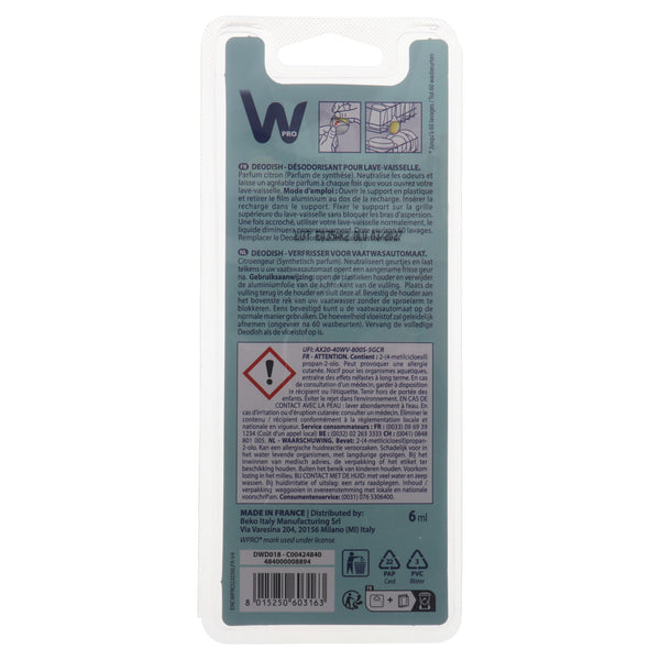 Deodorante WPro DeoDish universale per lavastoviglie Whirlpool Electrolux Bosch