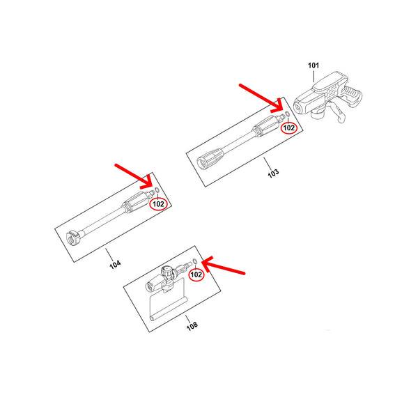 Black & Decker uszczelka 11.8mm rura sztywna myjka ciśnieniowa BXPW DXPW SXPW