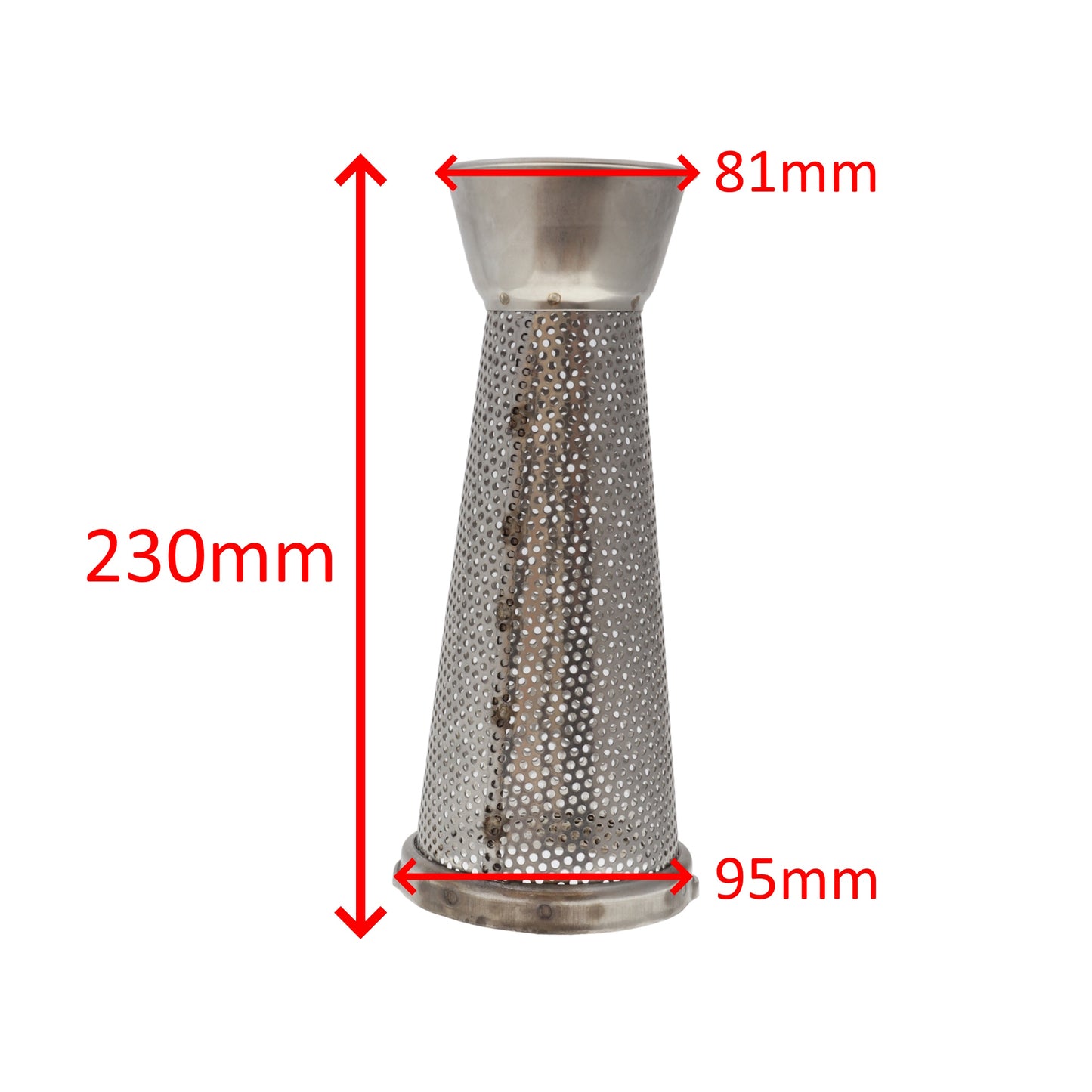 Reber cono filtro inox n. 5 fori grandi 2,5mm passapomodoro spremipomodoro