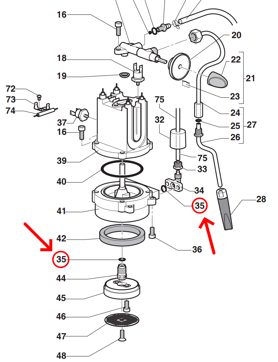 Gaggia Philips Saeco guarnizione 9.5mm tappo caldaia macchina caffè Evolution