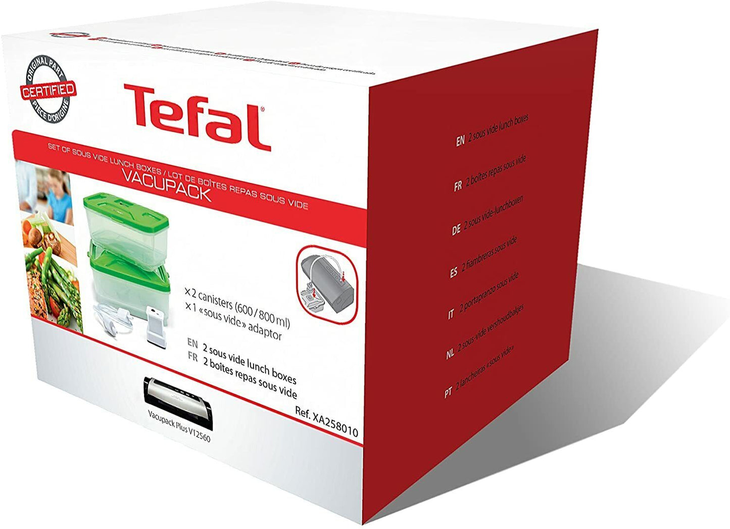 Tefal contenitori 600ml 800ml + adattatore sottovuoto Vacupack Plus VT2560