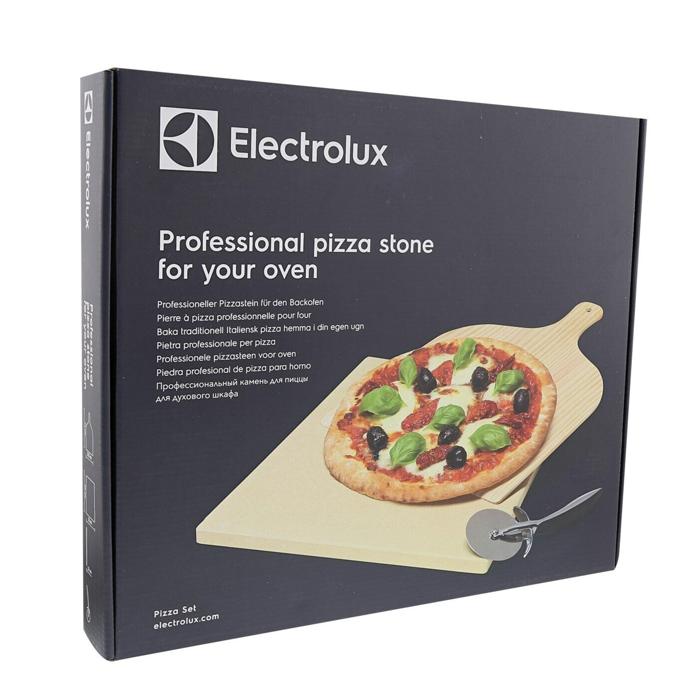 Eelctrolux Pizza Stone Feuerfeste 38cm Mit Schaufel Cuttermesser für Ofen