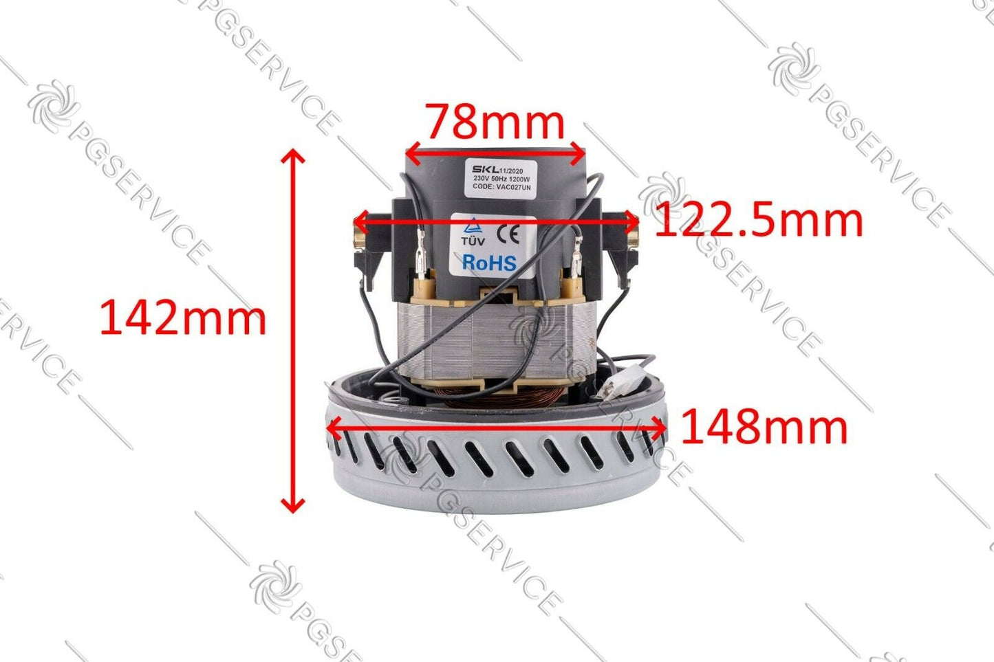 SKL Motore monostadio 230V 1200W bidone aspirapolvere Alfatec Karcher WD