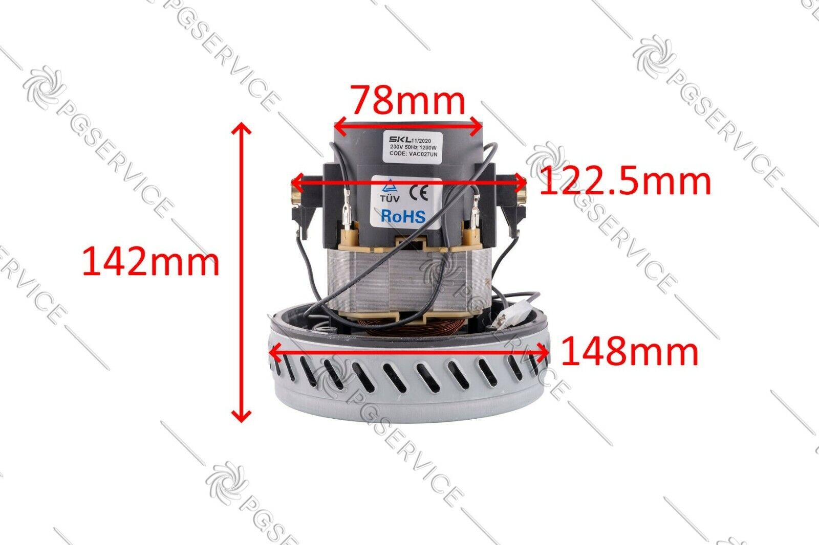 SKL Motore monostadio 230V 1200W bidone aspirapolvere Alfatec Karcher WD