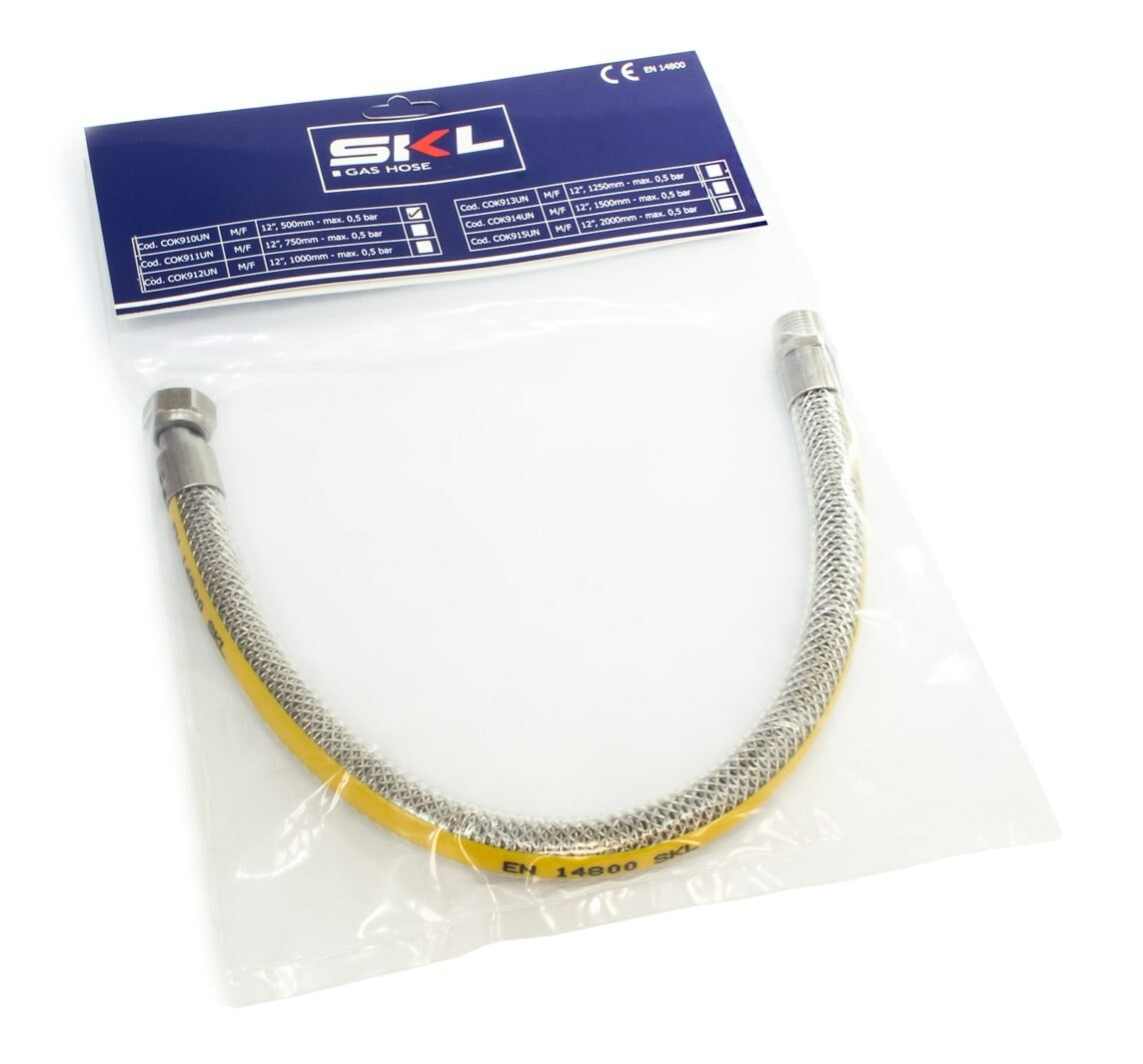 SKL Flexible Tube Kitchen Gas Male Female 1/2 " 500mm EN14800 Ce Certified