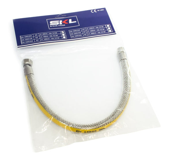 SKL Flexible Tube Kitchen Gas Male Female 1/2 " 500mm EN14800 Ce Certified