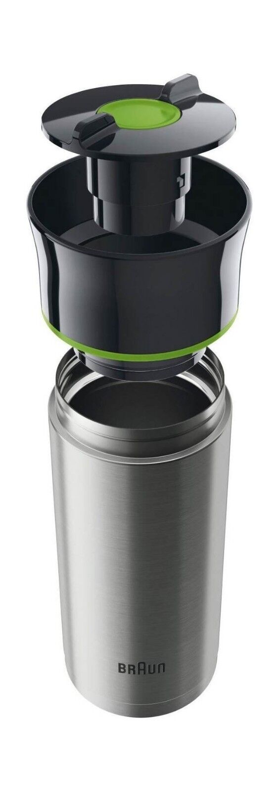 Braun brocca tazza thermos da viaggio 330ml in acciaio inox + valvola pulizia