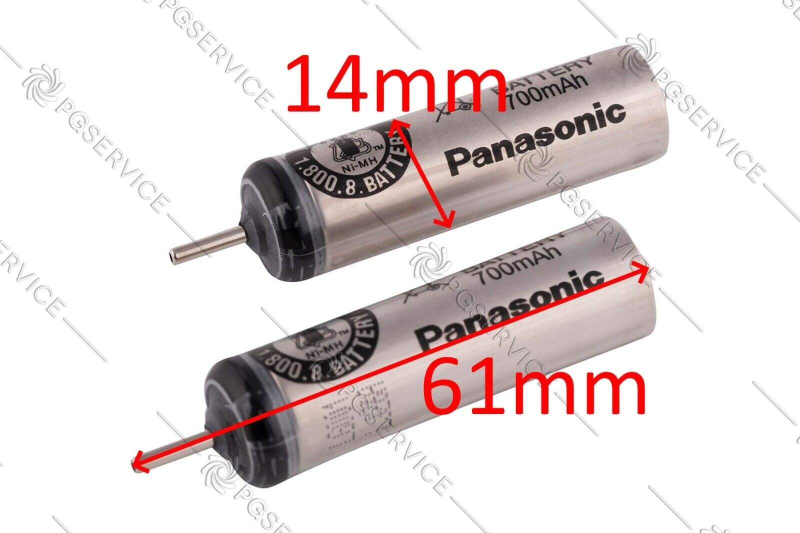 Panasonic 2x batterie 700mAh 61mm rasoio ER-CA35 ES-7109 ES-RL21 ES-RT51 ES-RT81