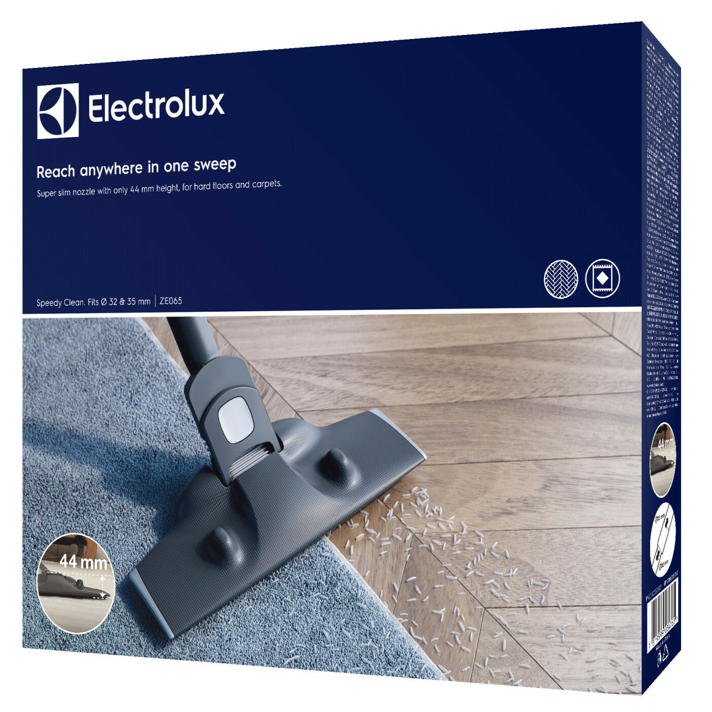 Electrolux spazzola piatta sottile universale aspirapolvere Speedy Clean 32/35mm