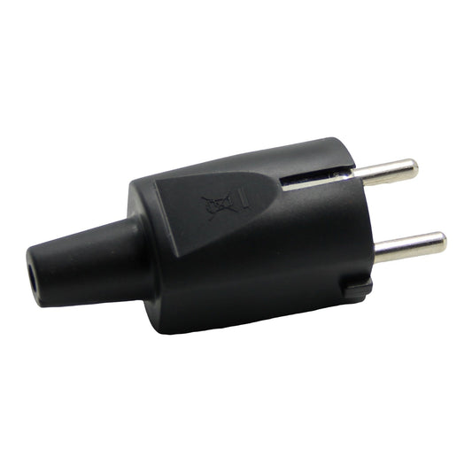 Plug Schuko Black Straight Salvacavo Rubber 16A 250V ~ Ce Appliances Fridge