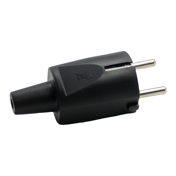 Plug Schuko Black Straight Salvacavo Rubber 16A 250V ~ Ce Appliances Fridge
