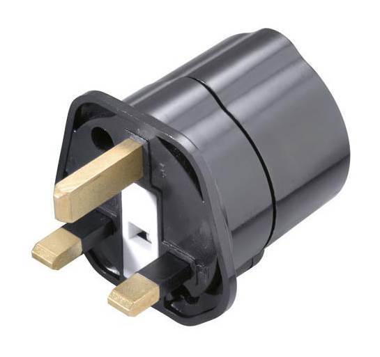Vivanco riduttore adattatore spina presa Schuko UK 3 pin GB + fusibile 250V