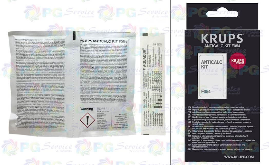 Krups 2 bustine decalcificante + test durezza acqua macchina caffè Dolce Gusto