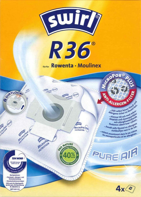 Swirl R36 x microvezel stofzuigerzakken ZR0015 Rowenta Manea Artec 2 Spaceo